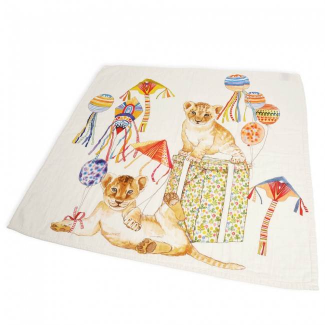 Bedruckte Musselin-Schmusedecke SIMBA