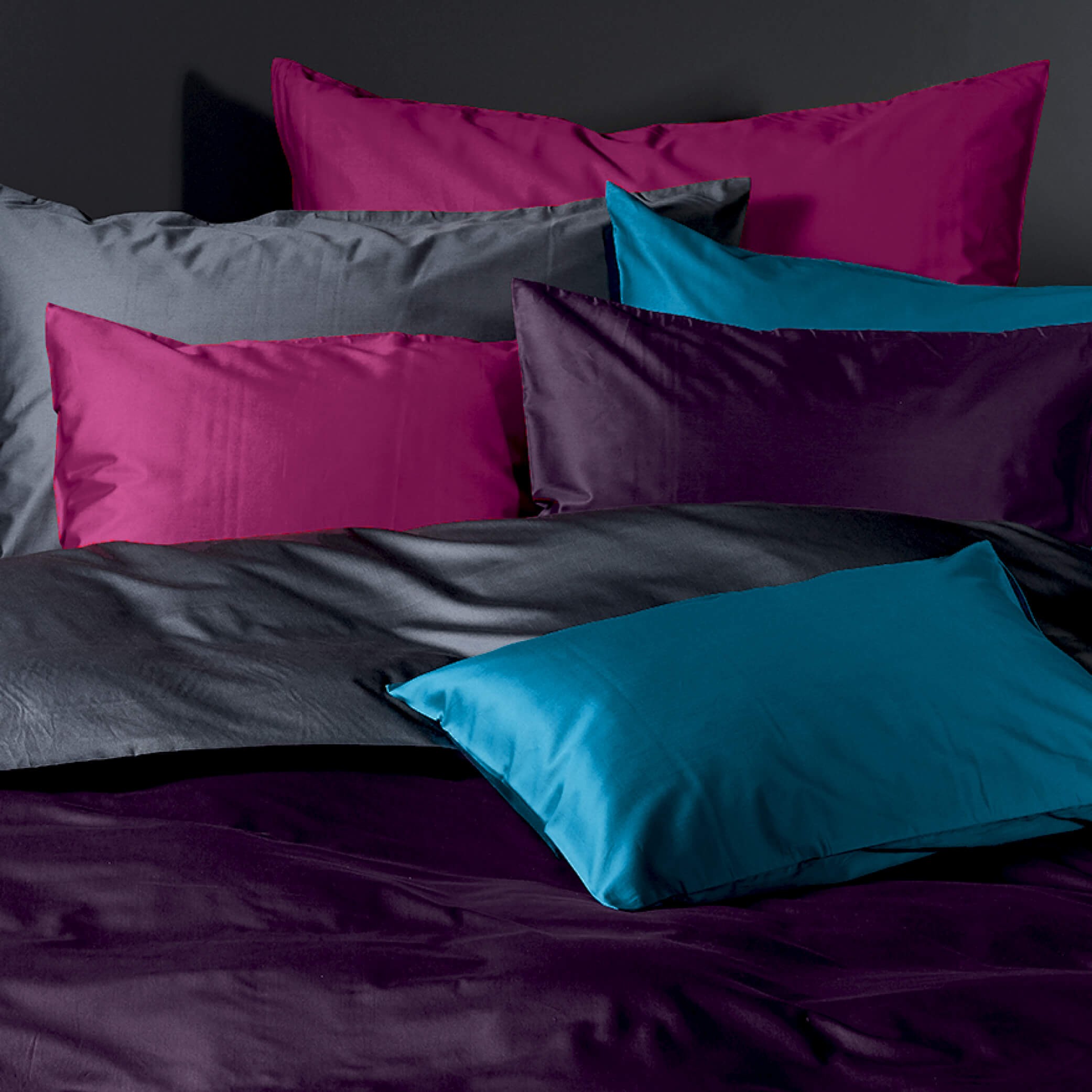 Bettwäsche aus Baumwoll-Satin in eleganten Farben