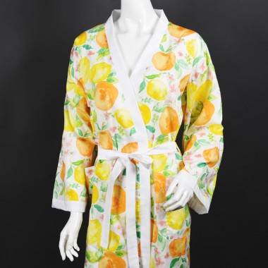 Kimono LEMONY en satin de coton